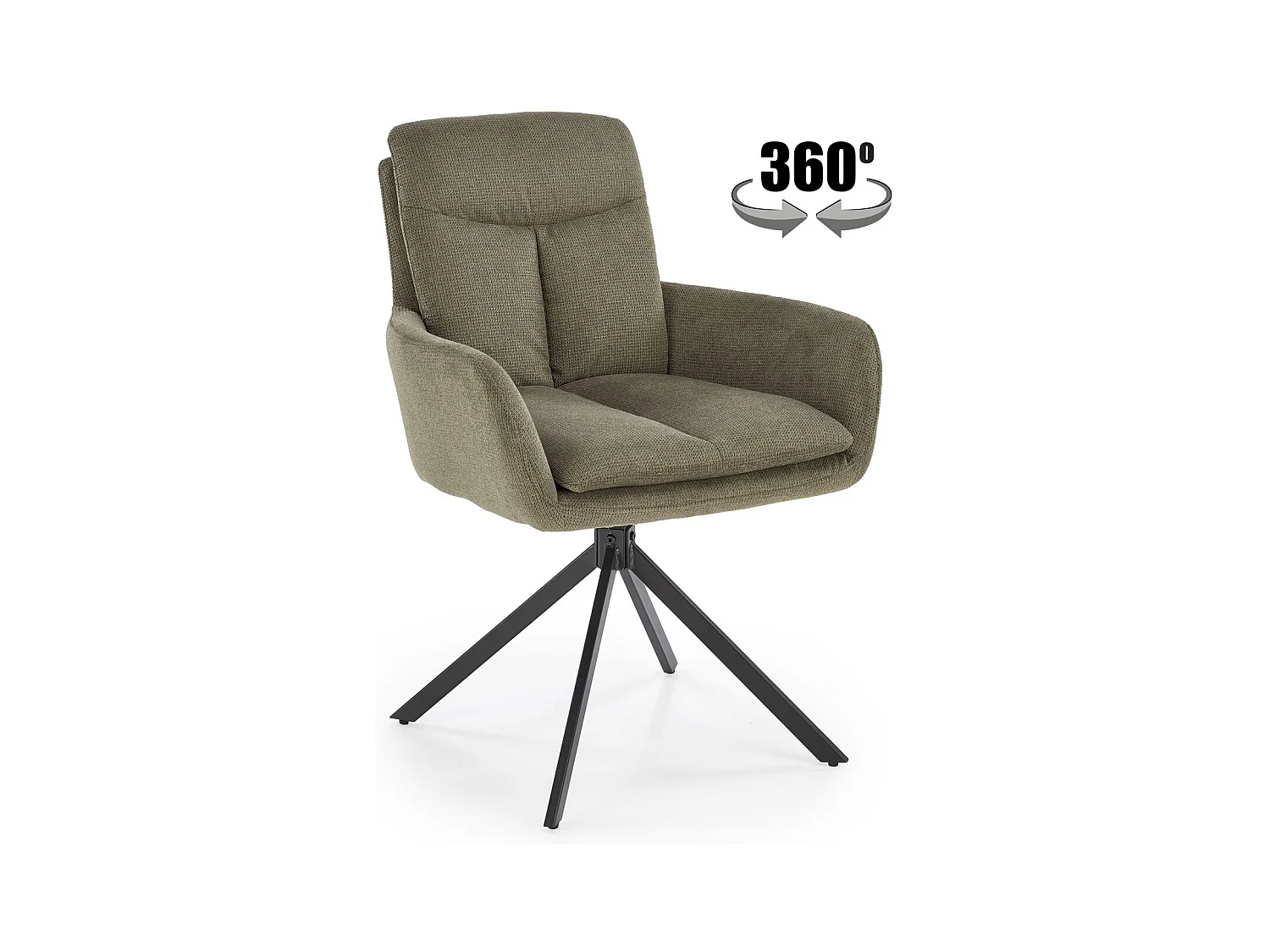 Chaise K536/Fonction pivotante/Revêtement en tissu/Vert