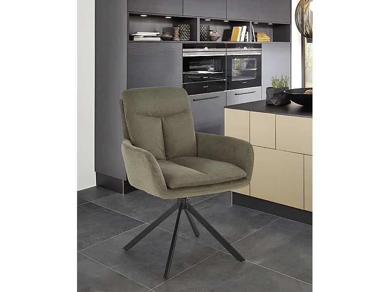 Chaise K536/Fonction pivotante/Revêtement en tissu/Vert