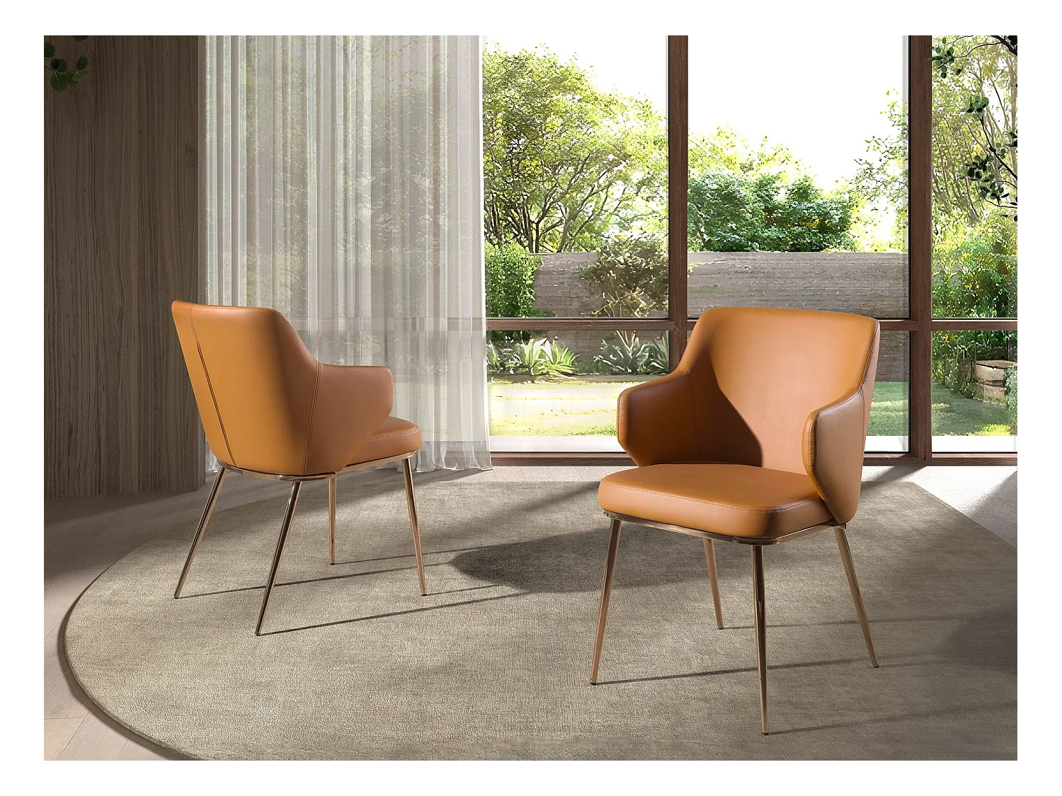 Sedia in similipelle marrone 4162 ANGEL CERDA