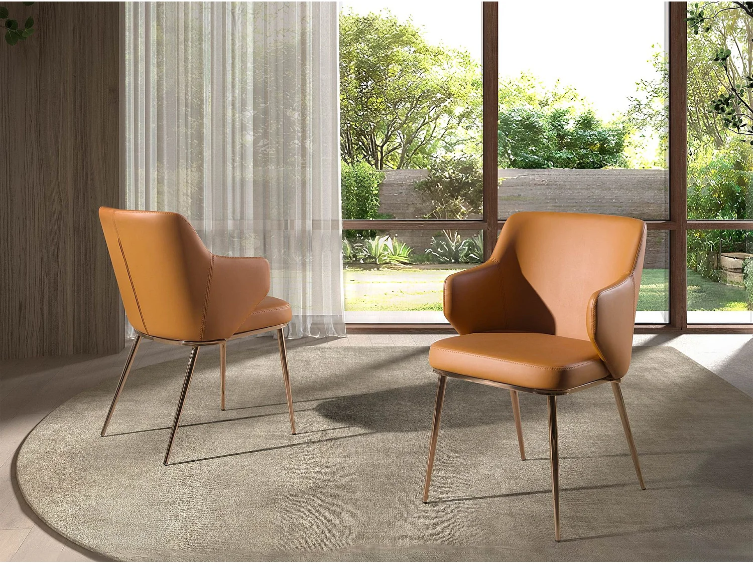 Chaise en similicuir marron 4162 ANGEL CERDA