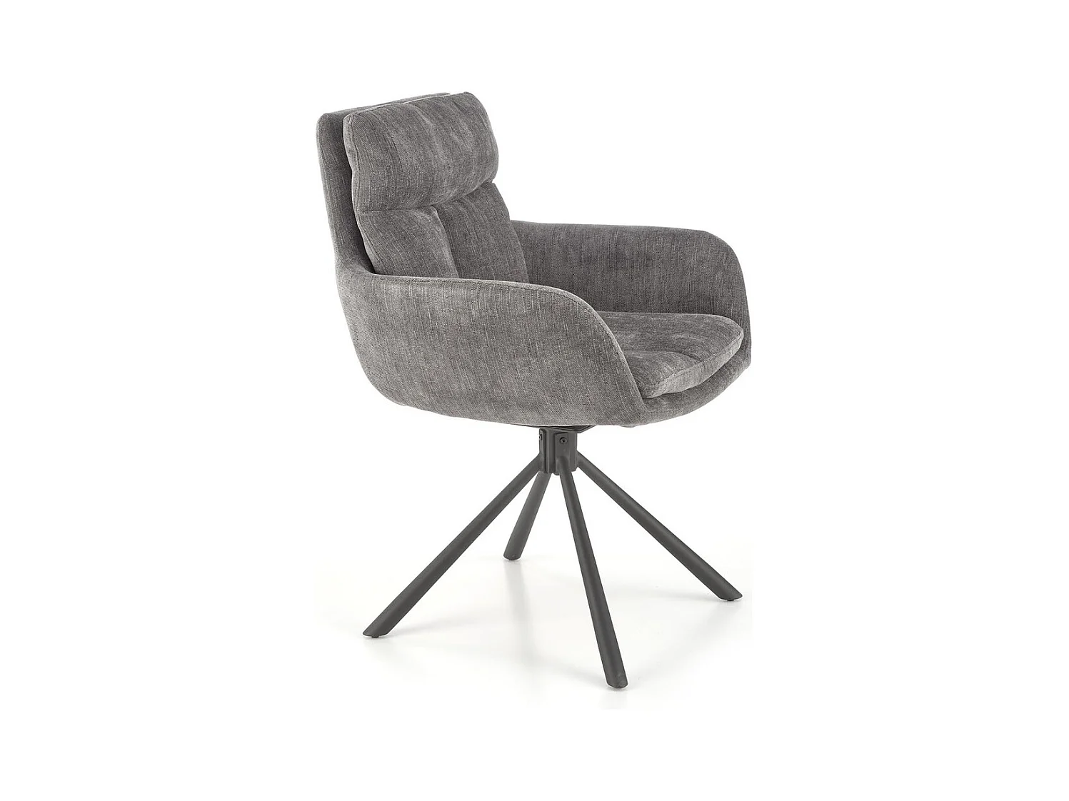 Sedia K495/Funzione girevole/Rivestimento in tessuto e metallo/Grigio