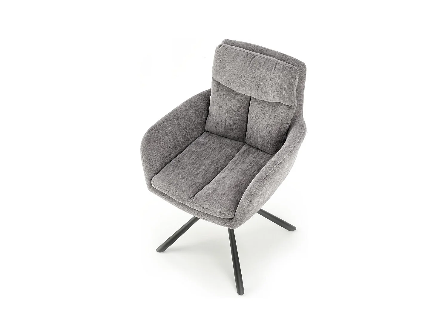 Sedia K495/Funzione girevole/Rivestimento in tessuto e metallo/Grigio