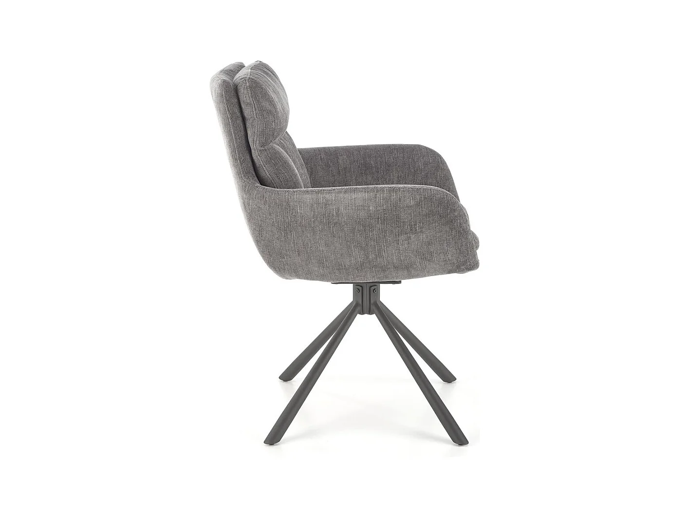 Sedia K495/Funzione girevole/Rivestimento in tessuto e metallo/Grigio