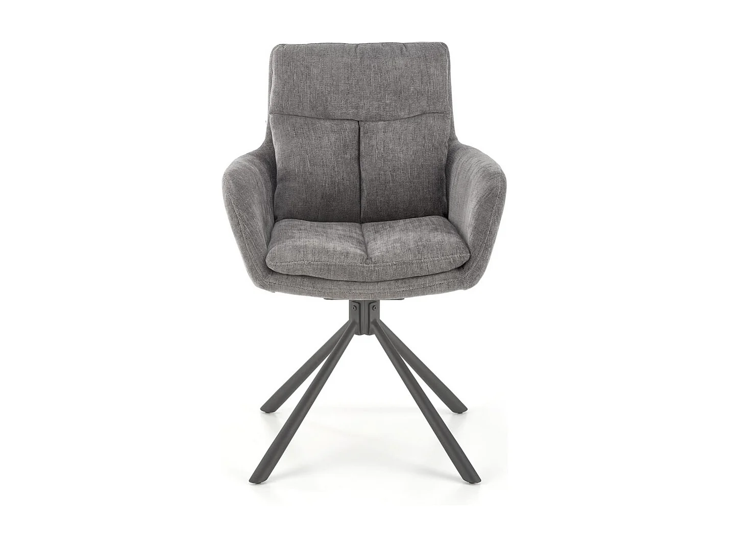 Sedia K495/Funzione girevole/Rivestimento in tessuto e metallo/Grigio