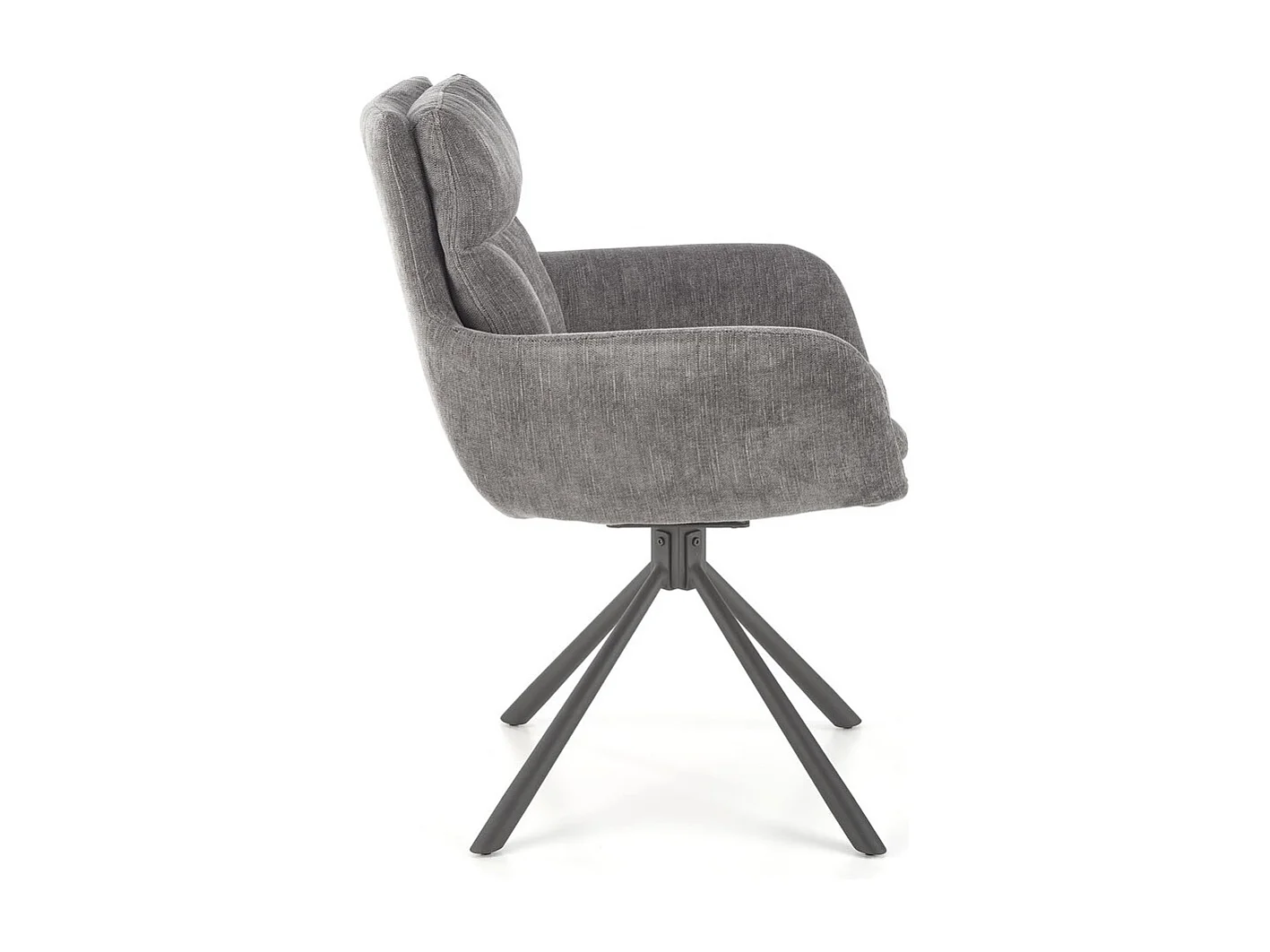 Sedia K495/Funzione girevole/Rivestimento in tessuto e metallo/Grigio