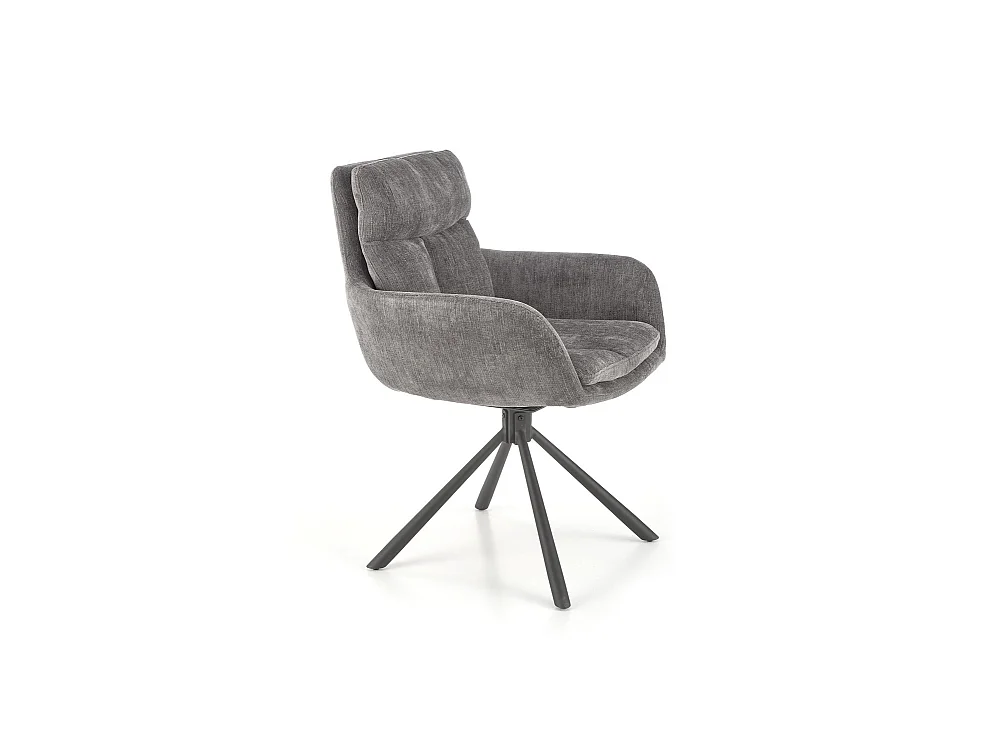 Chaise K495/Fonction pivotante/Revêtement tissu et métal/Gris
