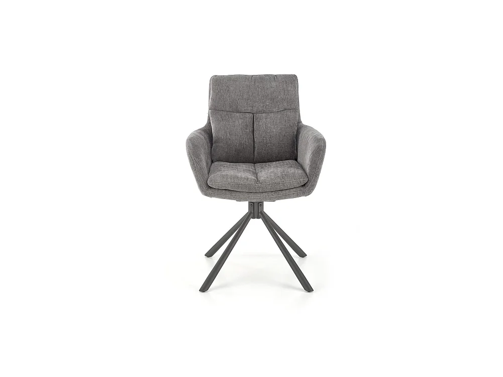 Chaise K495/Fonction pivotante/Revêtement tissu et métal/Gris