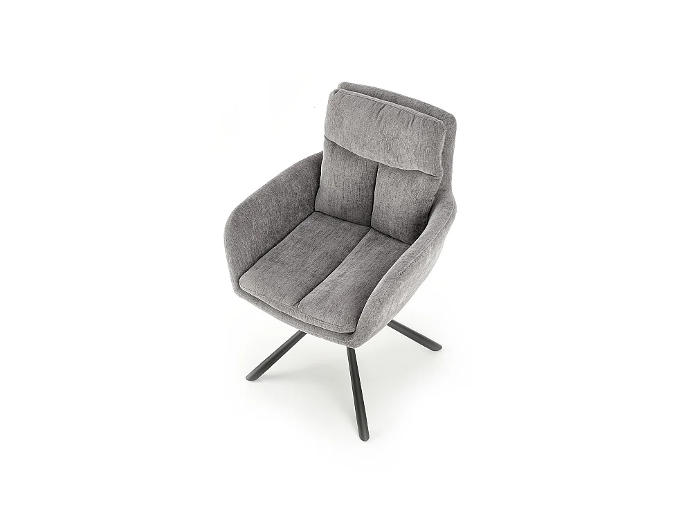 Chaise K495/Fonction pivotante/Revêtement tissu et métal/Gris