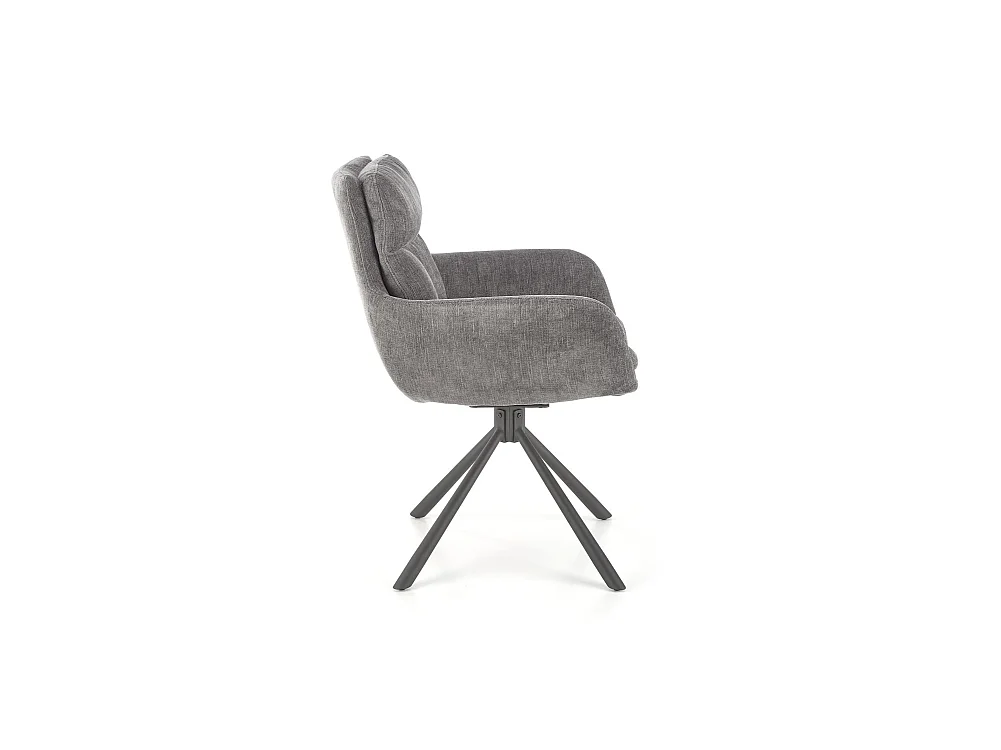 Chaise K495/Fonction pivotante/Revêtement tissu et métal/Gris