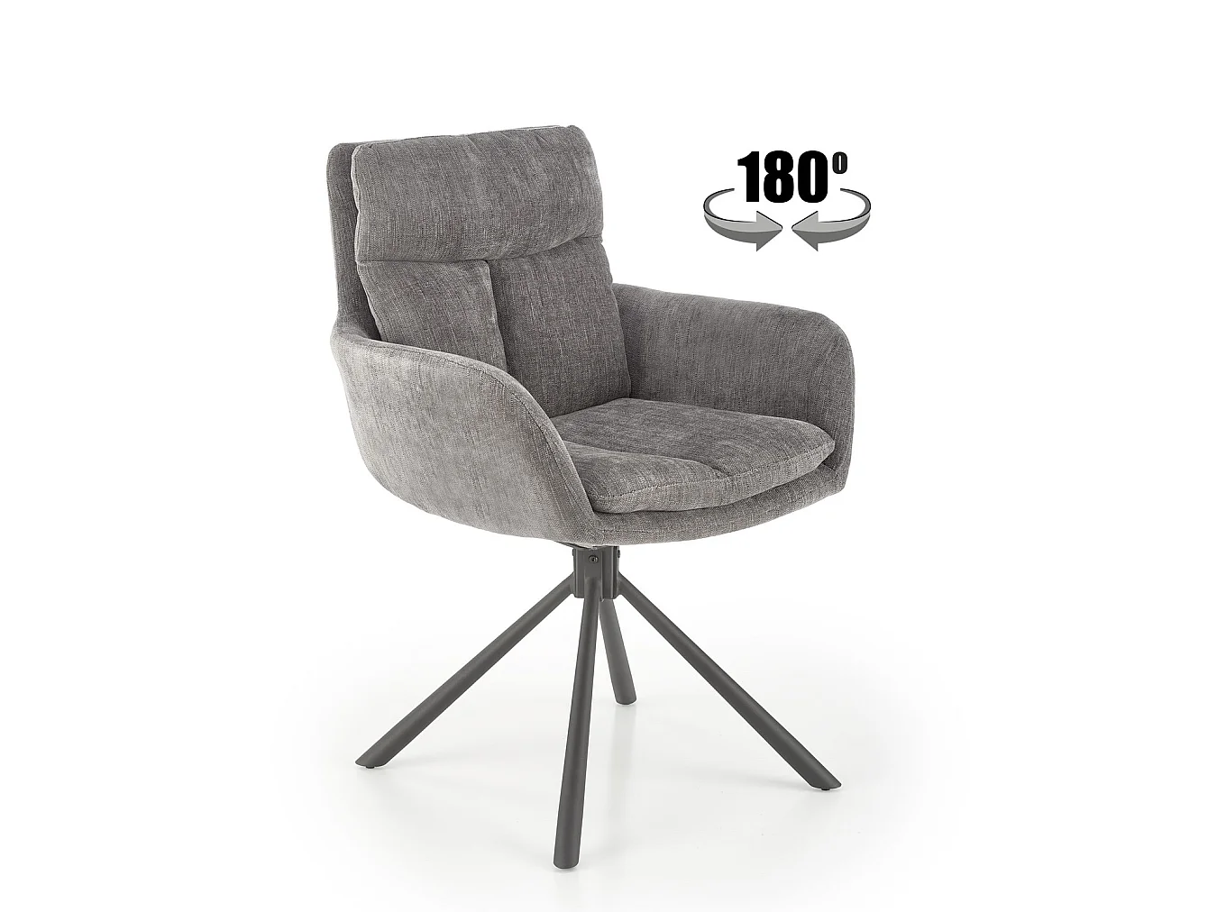 Chaise K495/Fonction pivotante/Revêtement tissu et métal/Gris