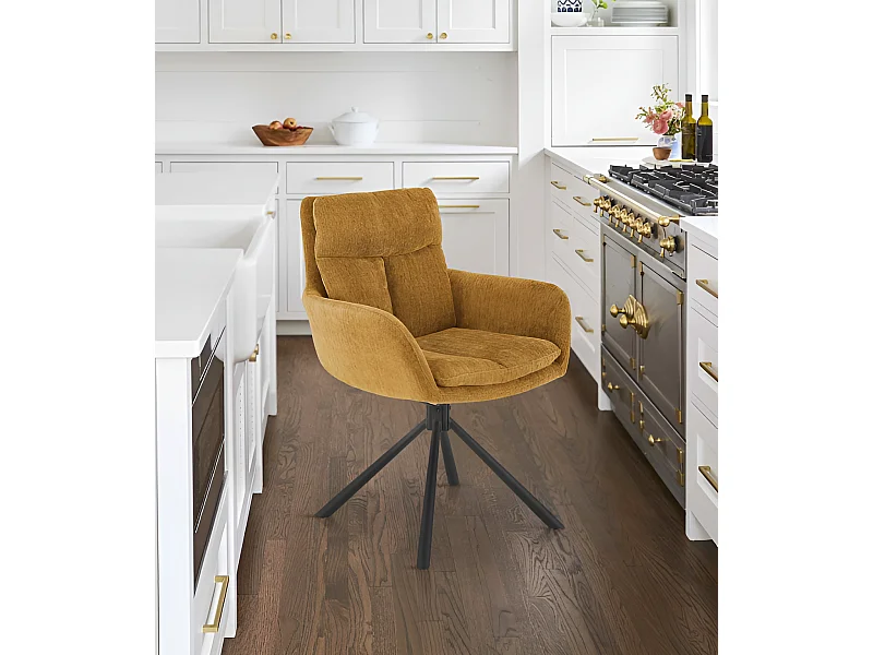 Chaise K495/Fonction pivotante/Revêtement tissu et métal/Orange