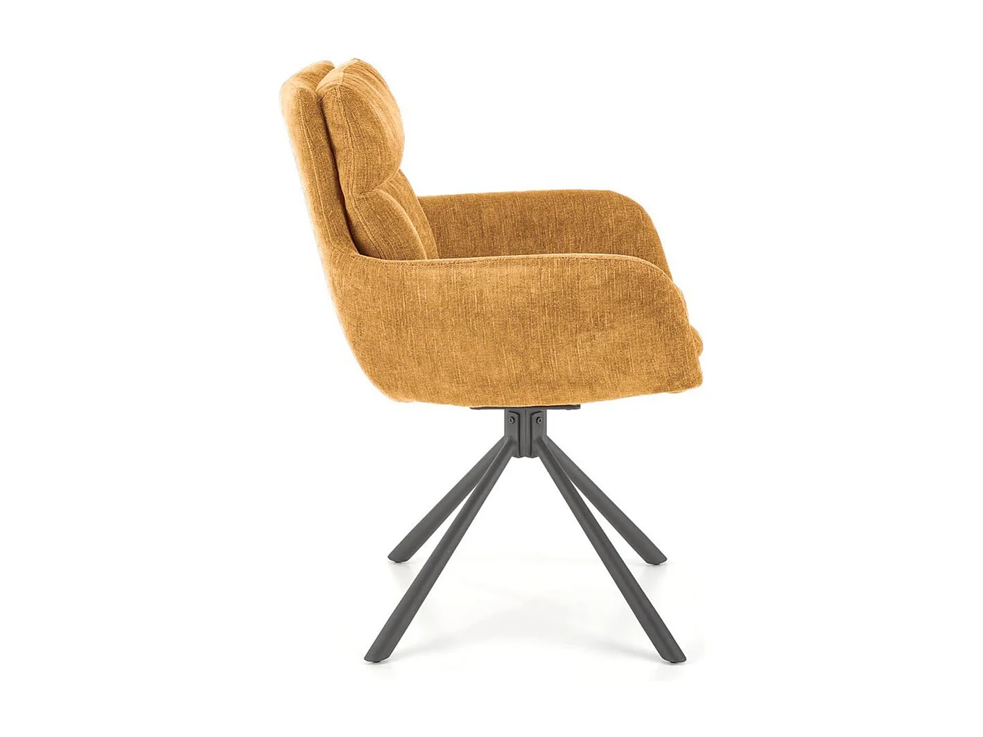 Sedia K495/Funzione girevole/Rivestimento in tessuto e metallo/Arancia