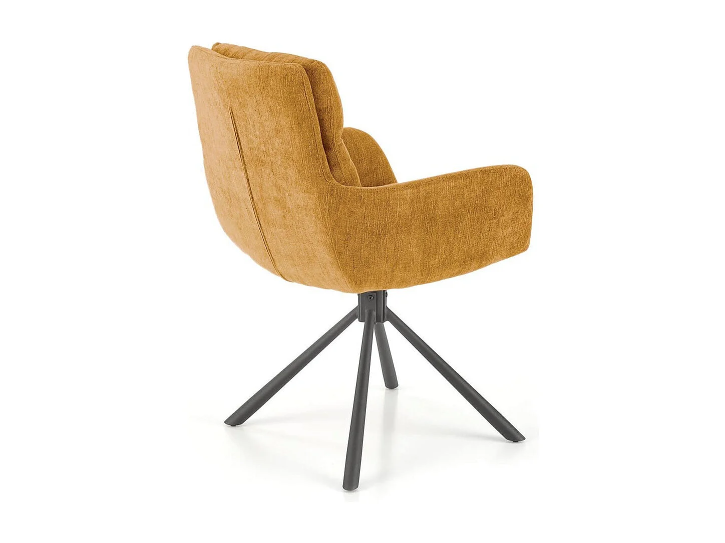 Sedia K495/Funzione girevole/Rivestimento in tessuto e metallo/Arancia