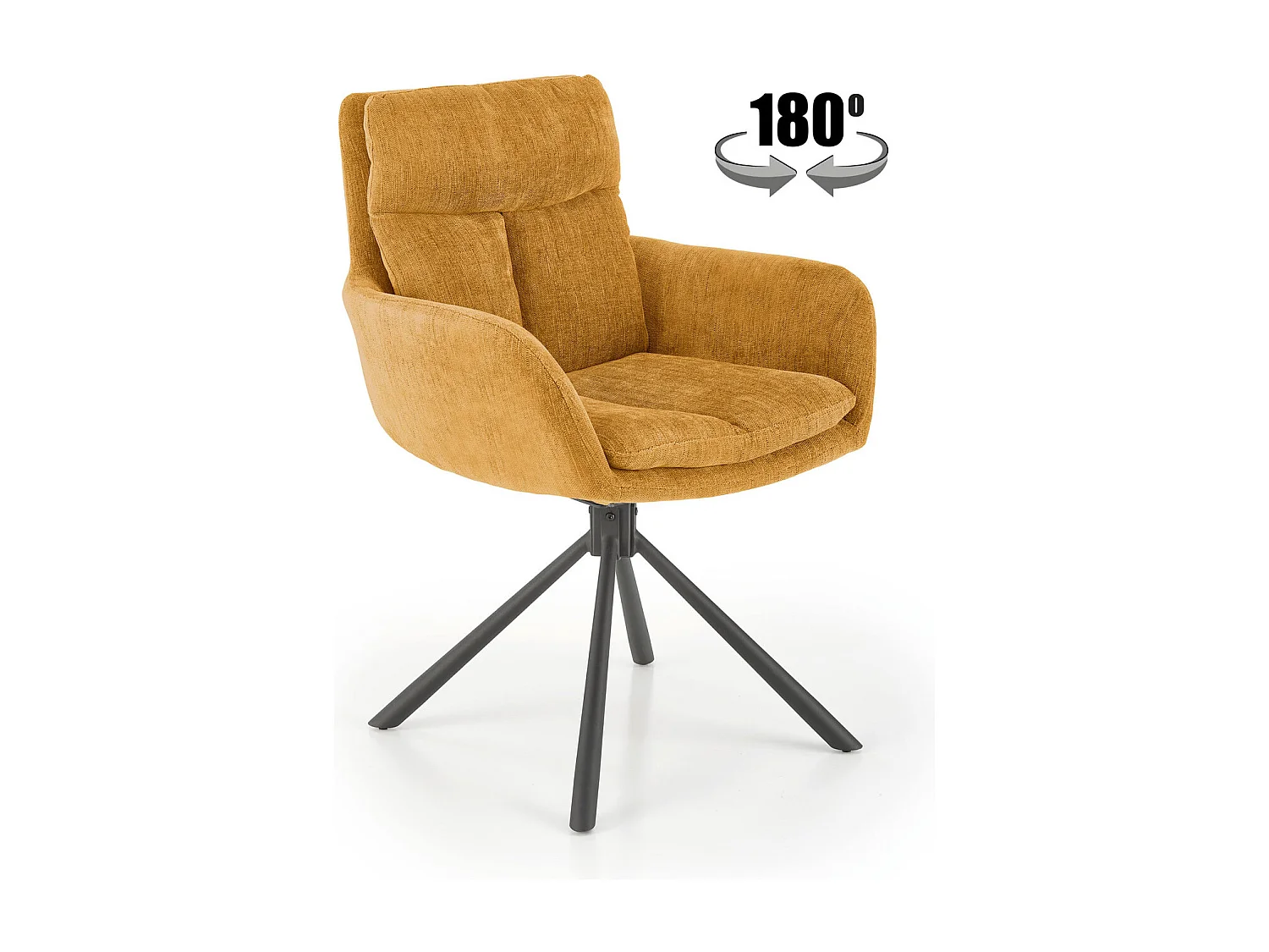 Sedia K495/Funzione girevole/Rivestimento in tessuto e metallo/Arancia