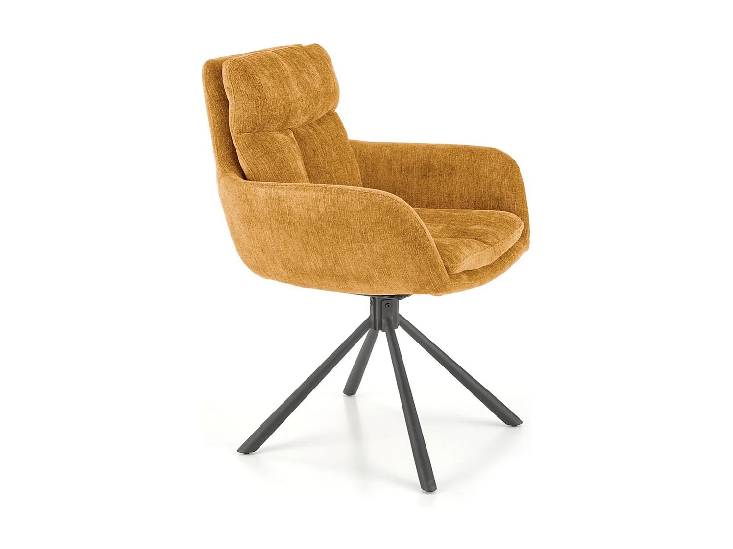 Sedia K495/Funzione girevole/Rivestimento in tessuto e metallo/Arancia