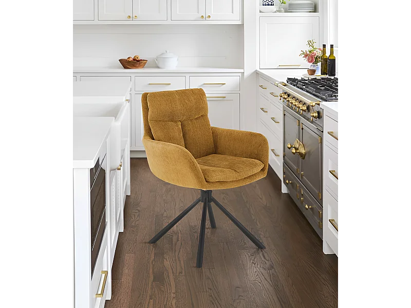 Stuhl K495/Drehfunktion/Stoffbezug&Metall/Orange