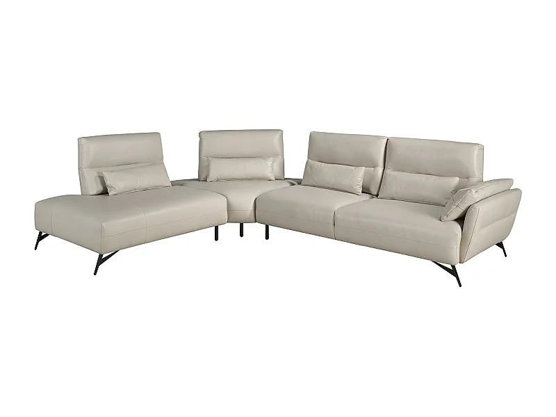 Sofá chaise longue esquerdo em pele de areia 6214 ANGEL CERDA