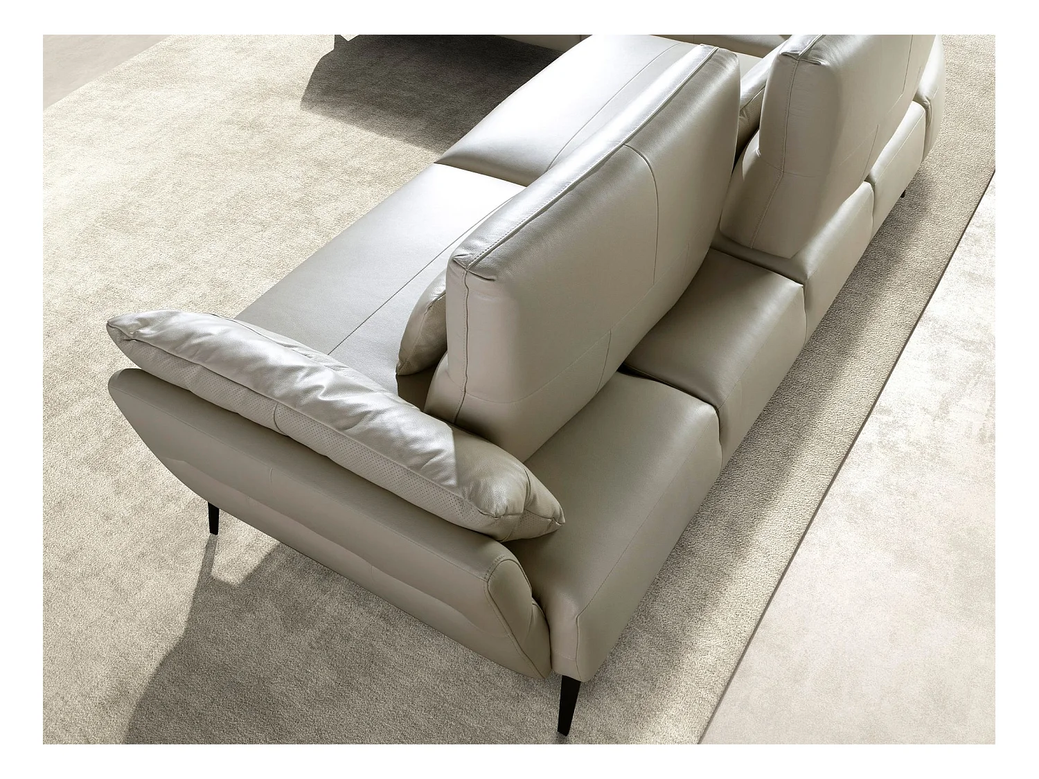 Linke chaise longue sofa sand leder 6214 ANGEL CERDA