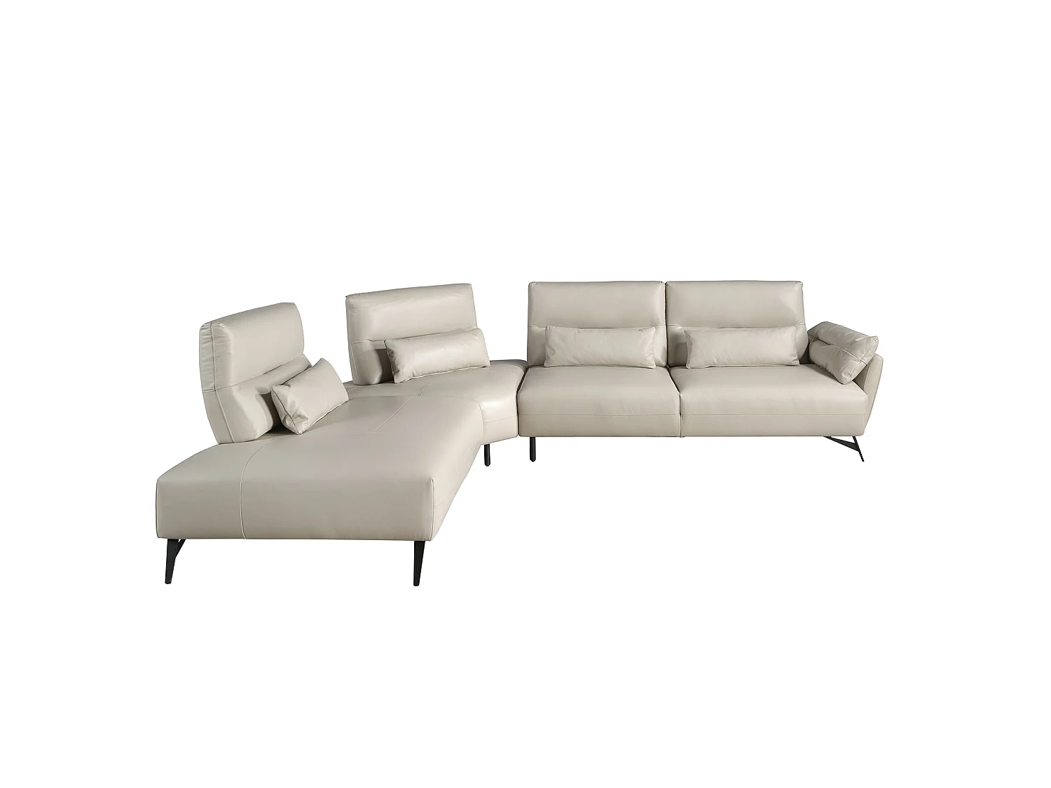 Sofá chaise longue esquerdo em pele de areia 6214 ANGEL CERDA