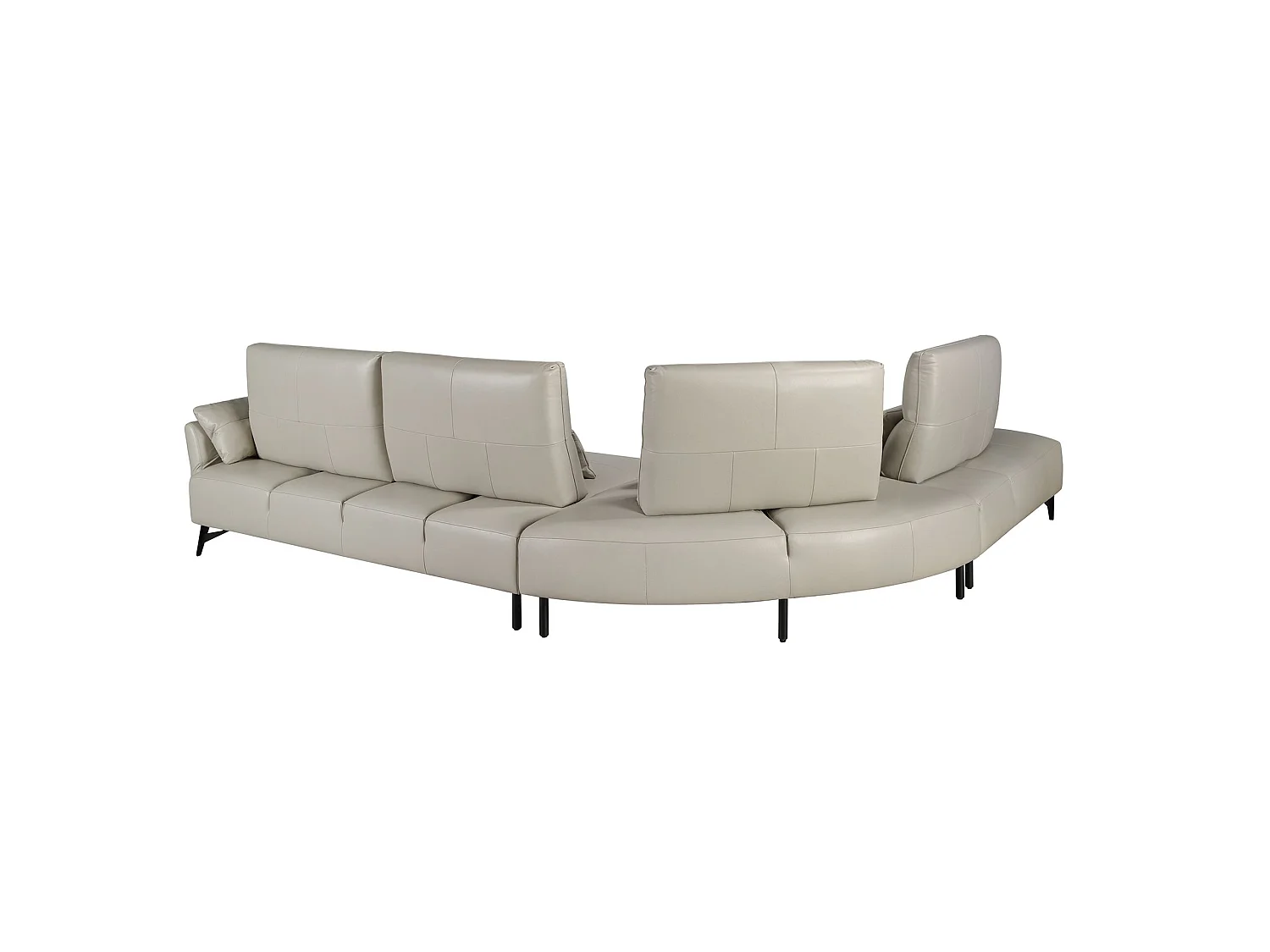 Sofá chaise longue esquerdo em pele de areia 6214 ANGEL CERDA