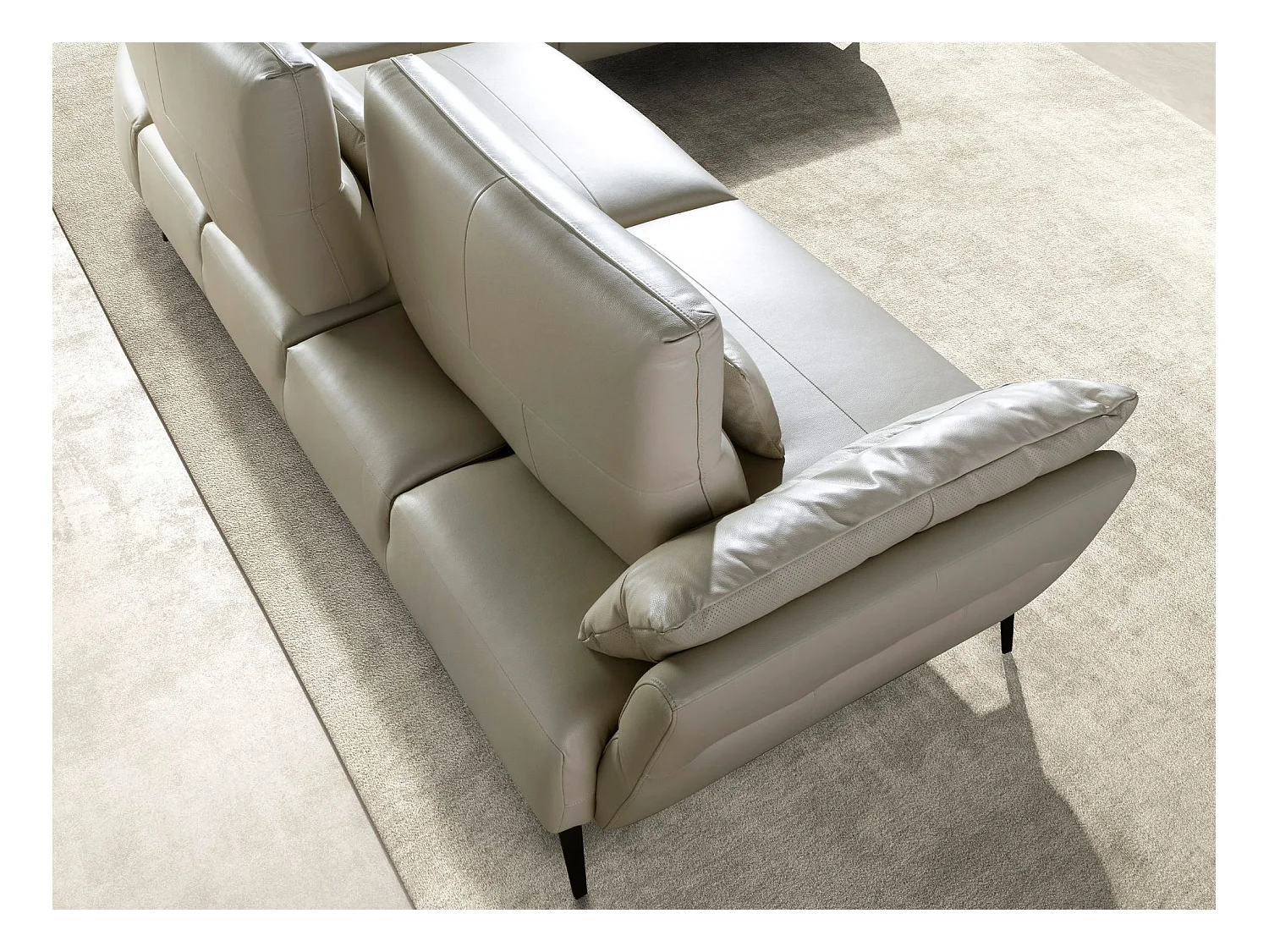 Canapé d'angle droite cuir sable 6213 ANGEL CERDA