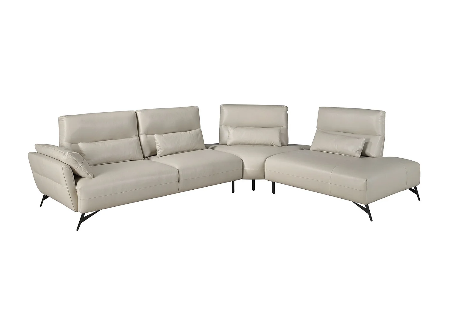 Prawy szezlong sofa piaskowa skóra 6213 ANGEL CERDA
