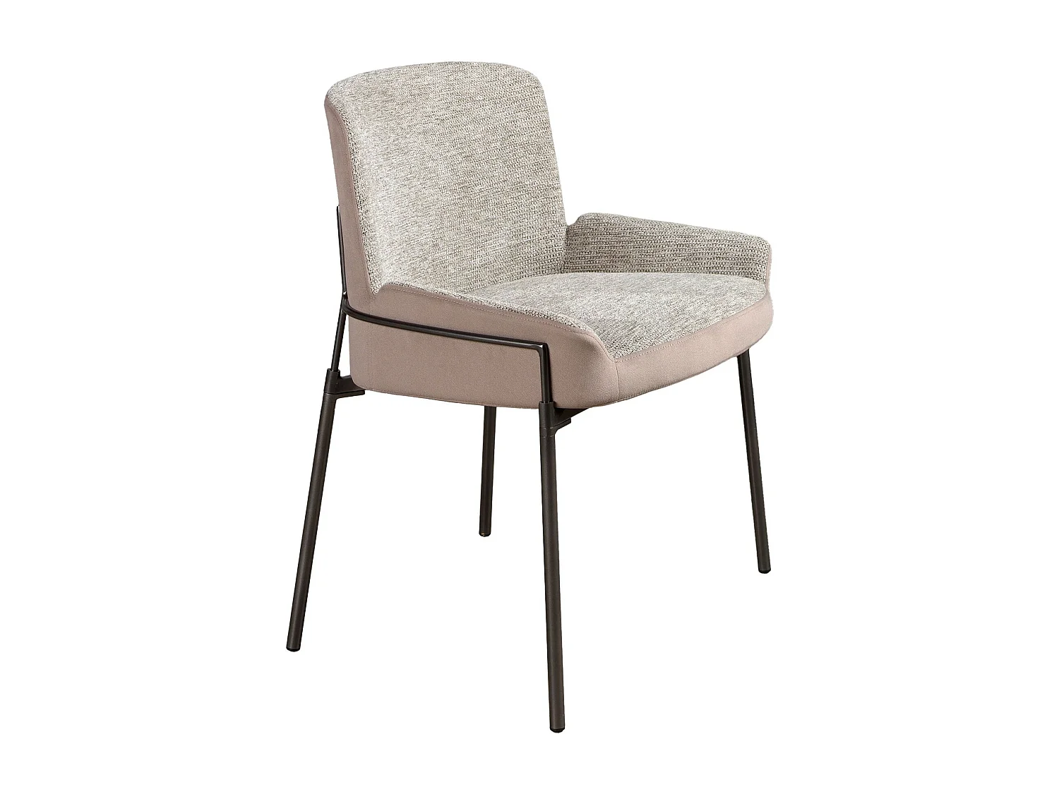 Chaise en tissu gris et velours marron 4171 ANGEL CERDA