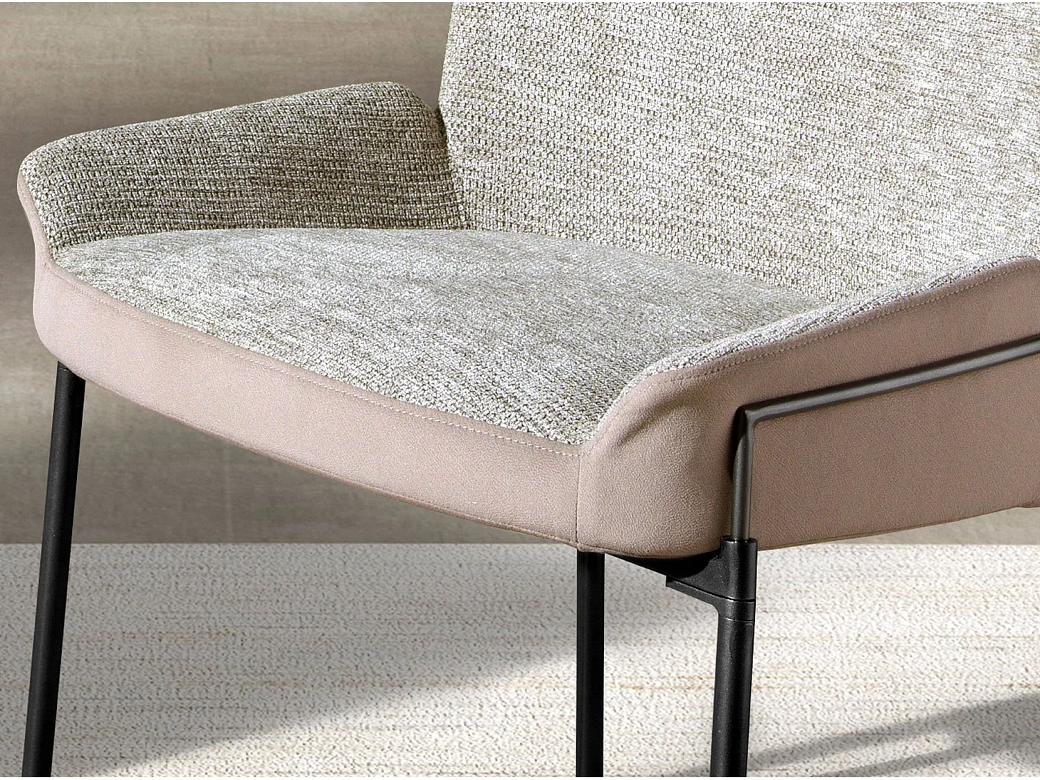 Chaise en tissu gris et velours marron 4171 ANGEL CERDA