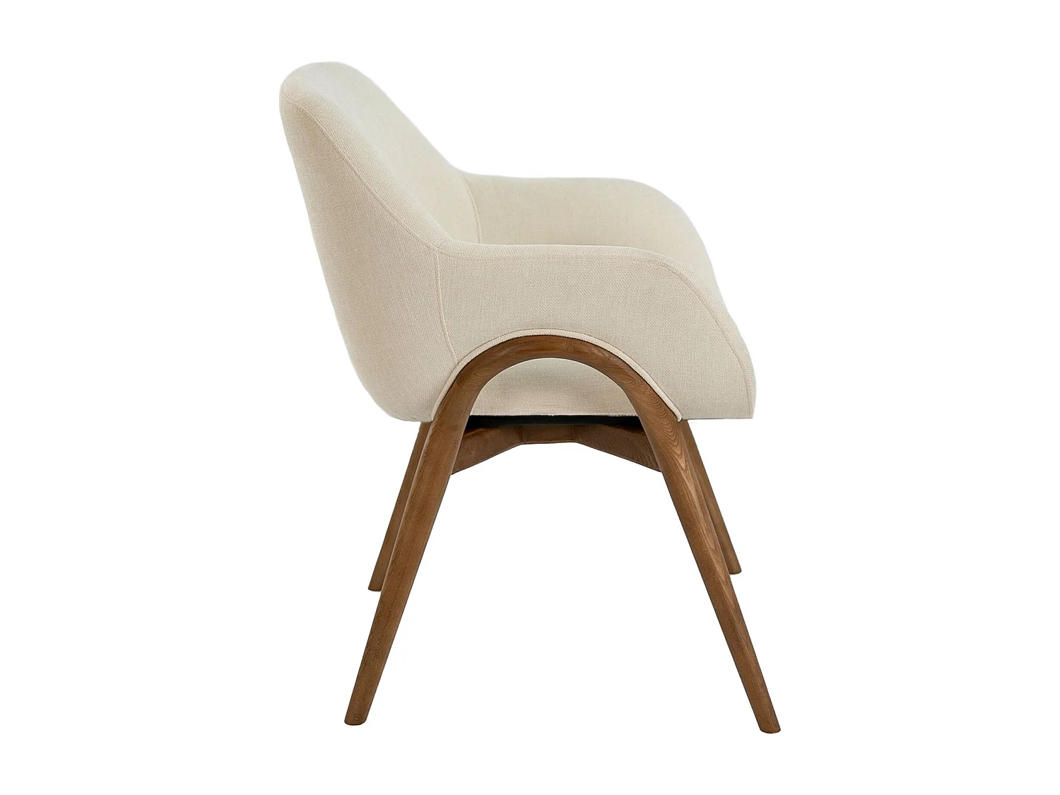 Beigefarbener Stoffstuhl