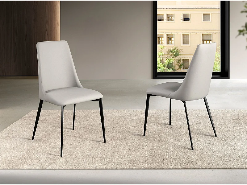 Chaise en similicuir gris clair 4184 ANGEL CERDA