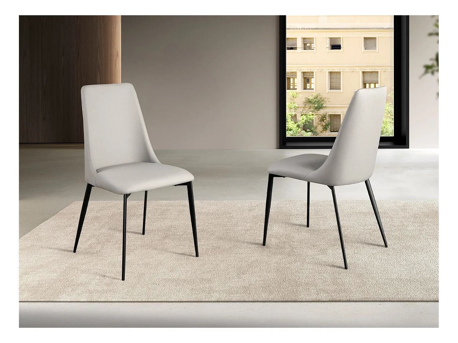 Chaise en similicuir gris clair 4184 ANGEL CERDA