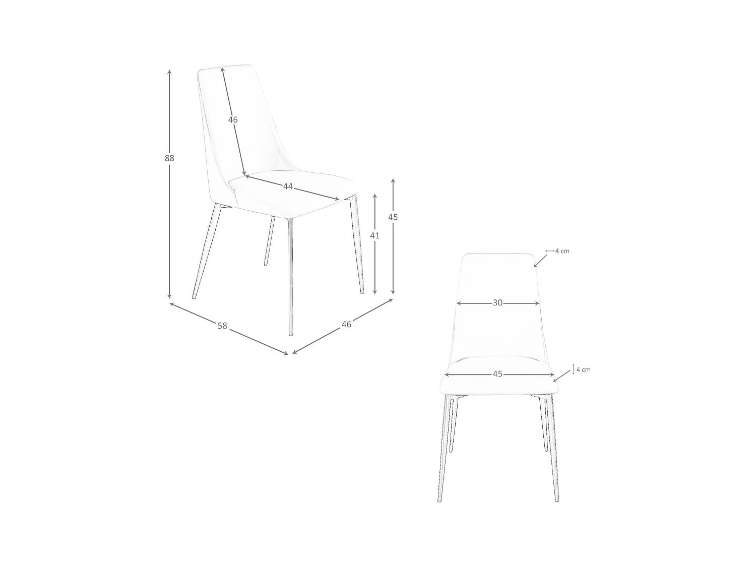 Chaise en similicuir gris clair 4184 ANGEL CERDA