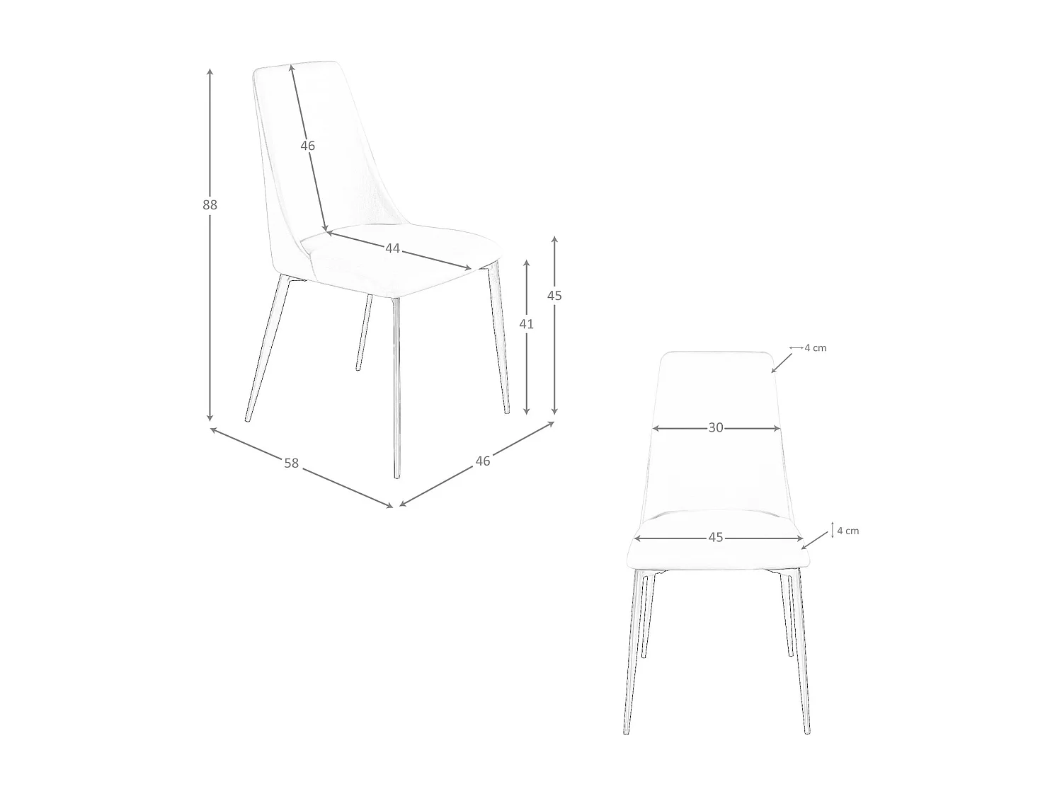 Chaise en similicuir gris clair 4184 ANGEL CERDA