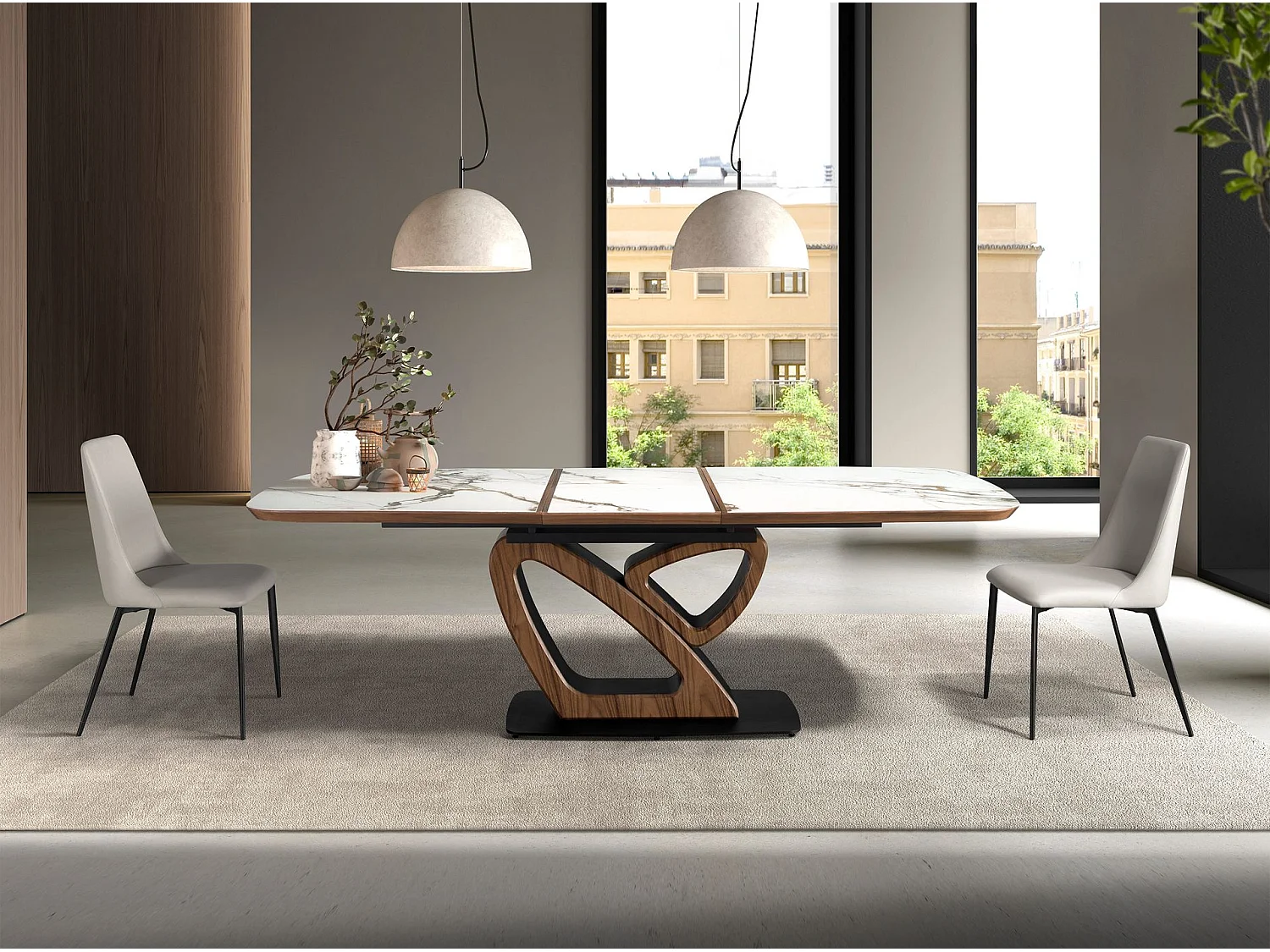 Light grey leatherette chair 4184 ANGEL CERDA