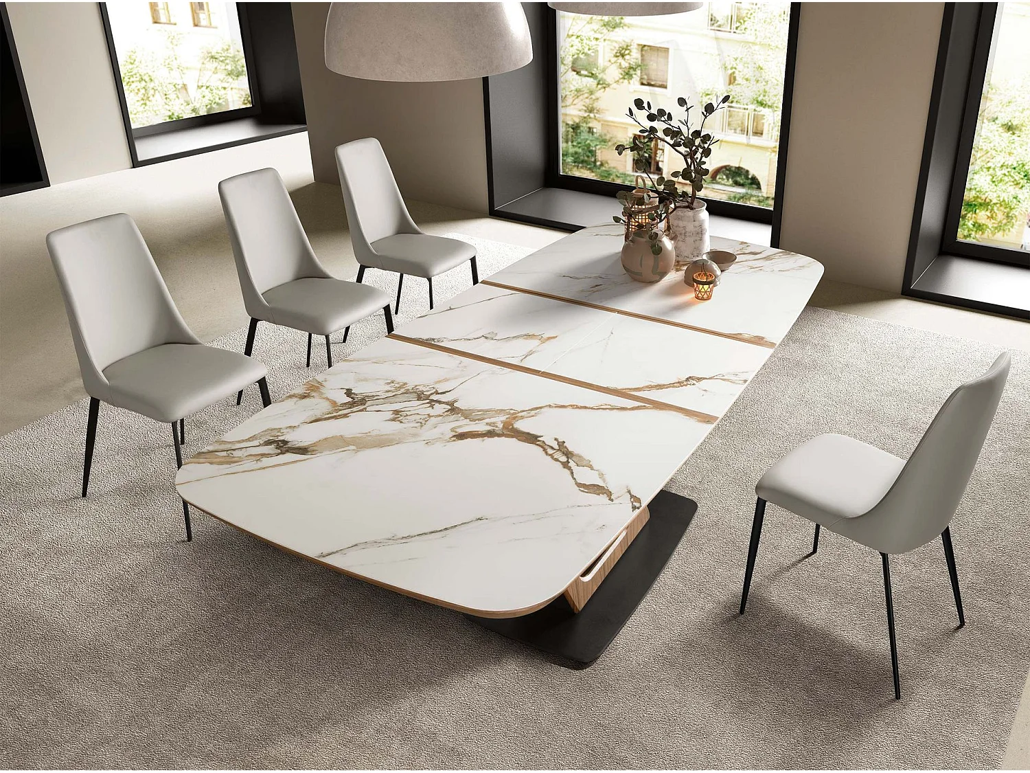 Light grey leatherette chair 4184 ANGEL CERDA