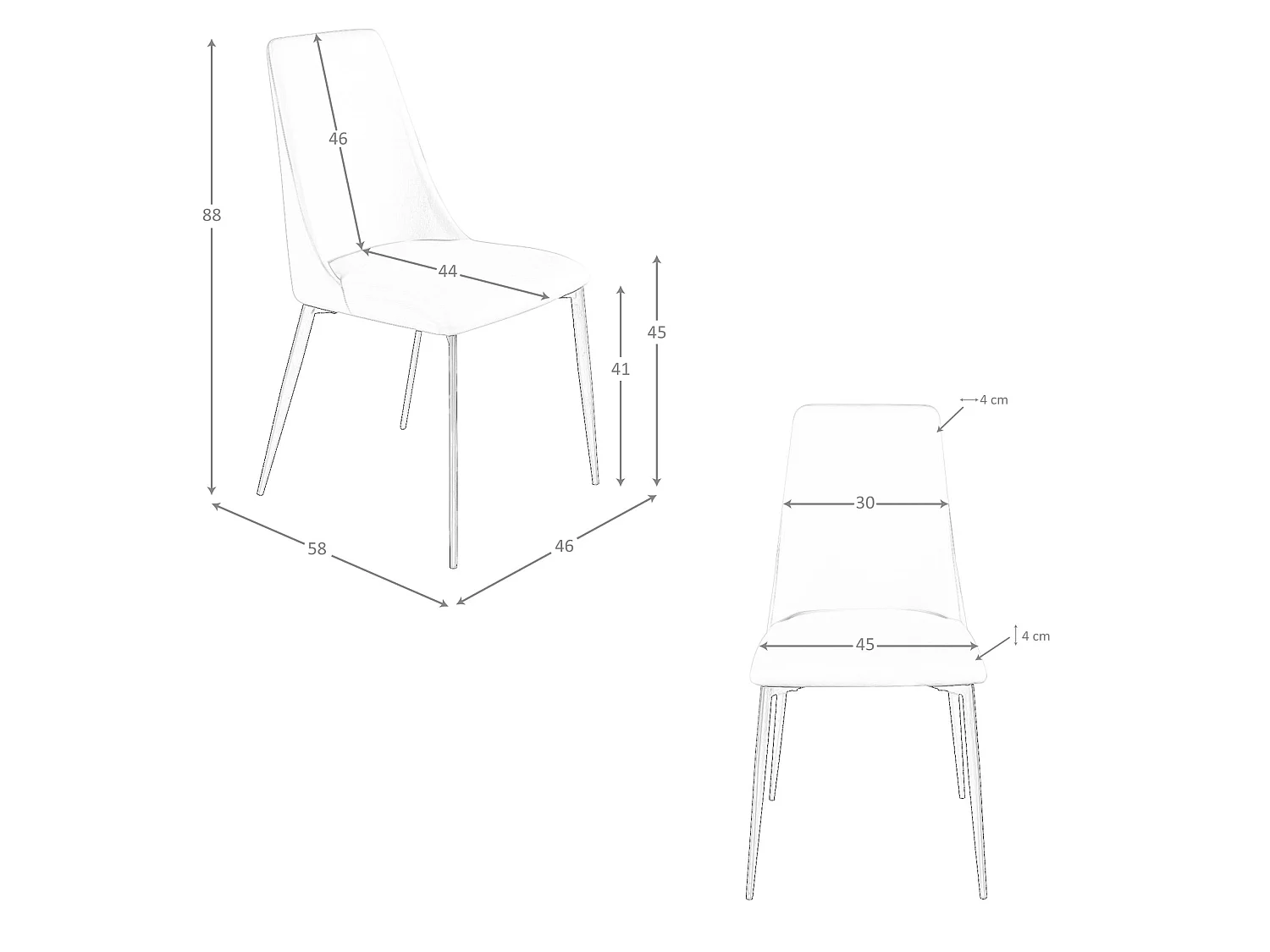 Light grey leatherette chair 4184 ANGEL CERDA