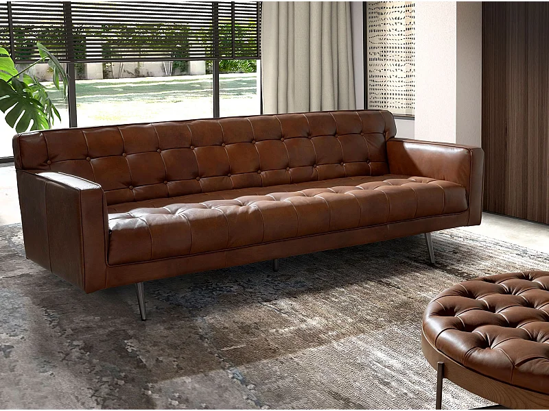 Chester 3-Sitzer-Sofa aus dunkelbraunem Leder