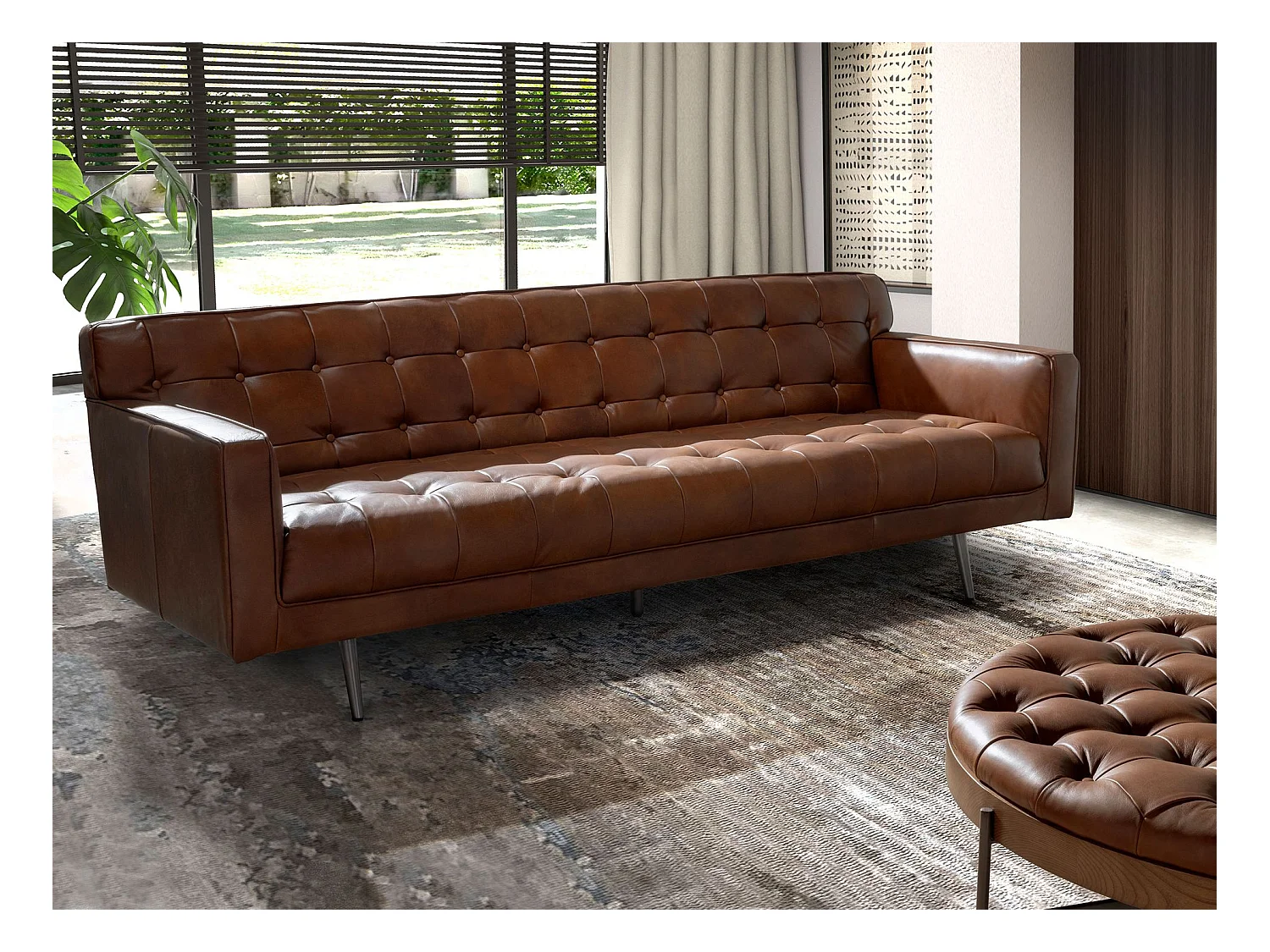 Canapé 3 places Chester en cuir marron foncé 6225 ANGEL CERDA