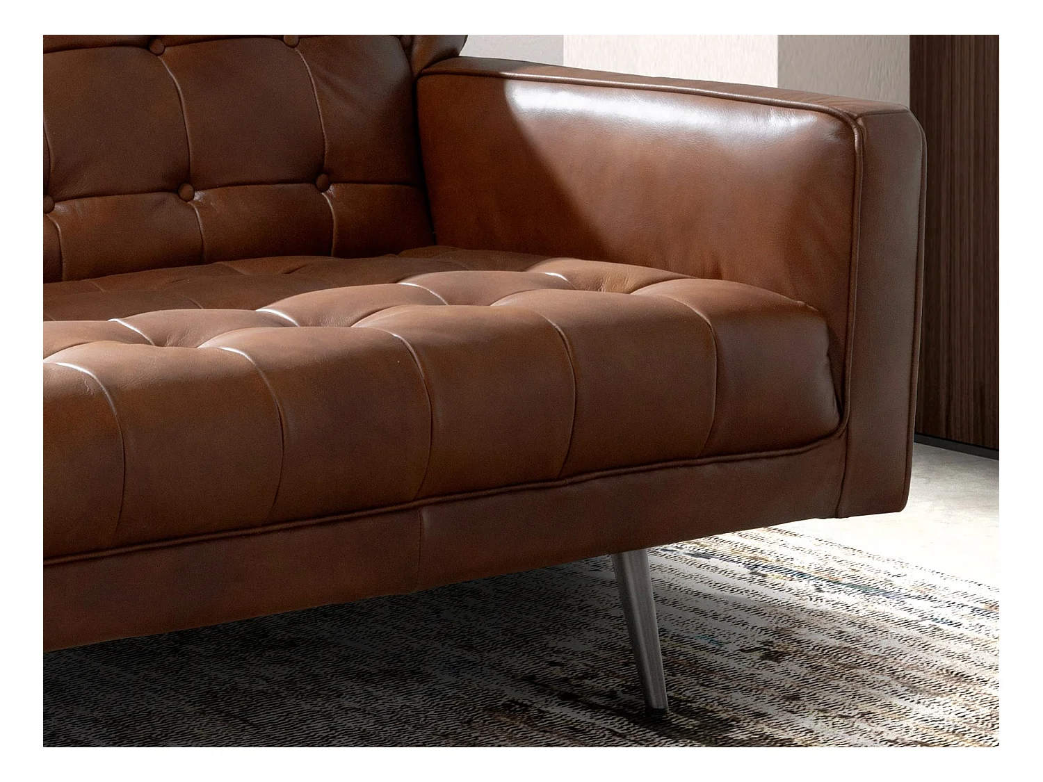 Canapé 3 places Chester en cuir marron foncé 6225 ANGEL CERDA