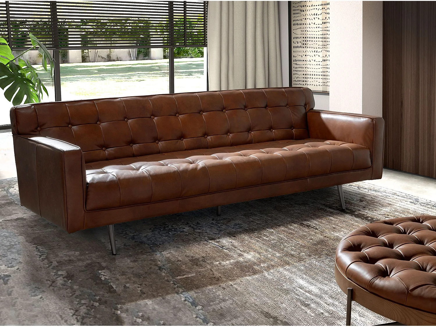 Canapé 3 places Chester en cuir marron foncé 6225 ANGEL CERDA