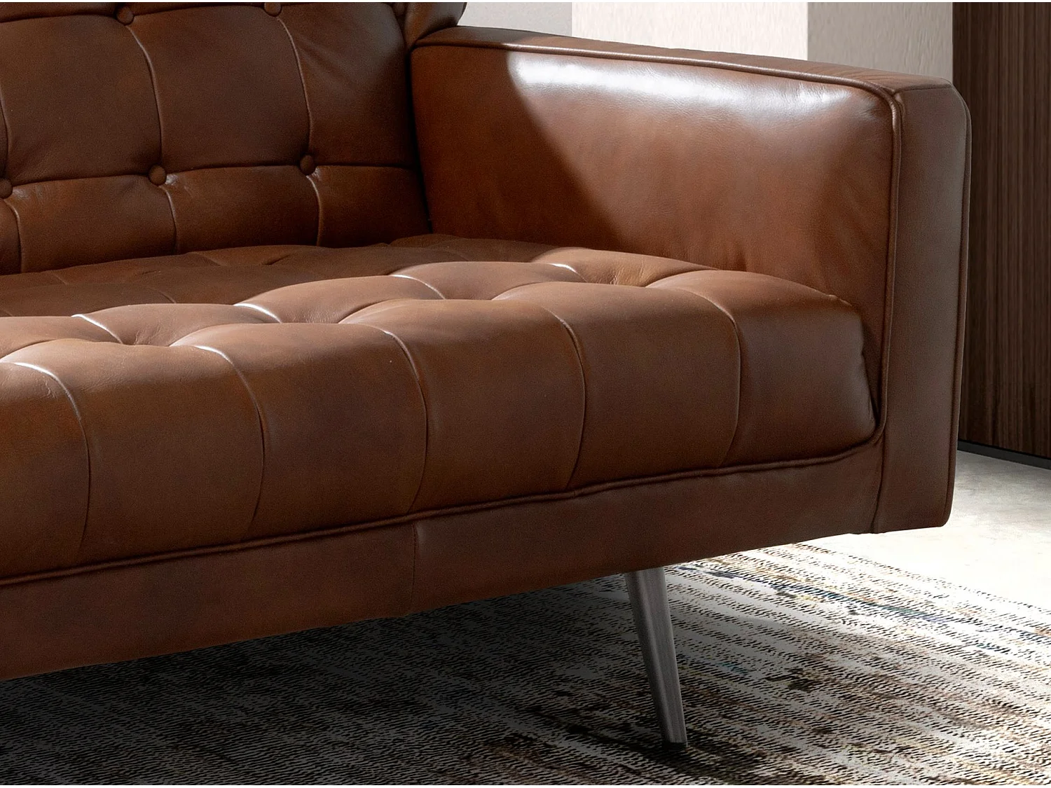 Canapé 3 places Chester en cuir marron foncé 6225 ANGEL CERDA