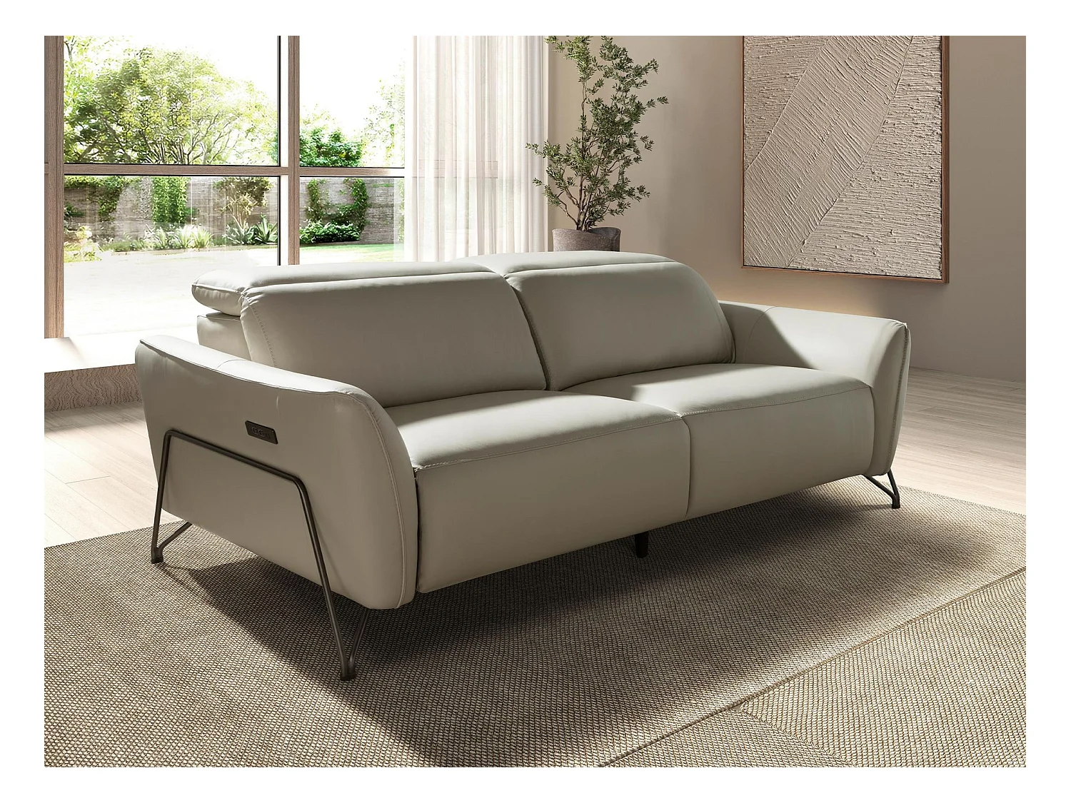 3-sitziges relaxsofa in leder sand 6264 ANGEL CERDA