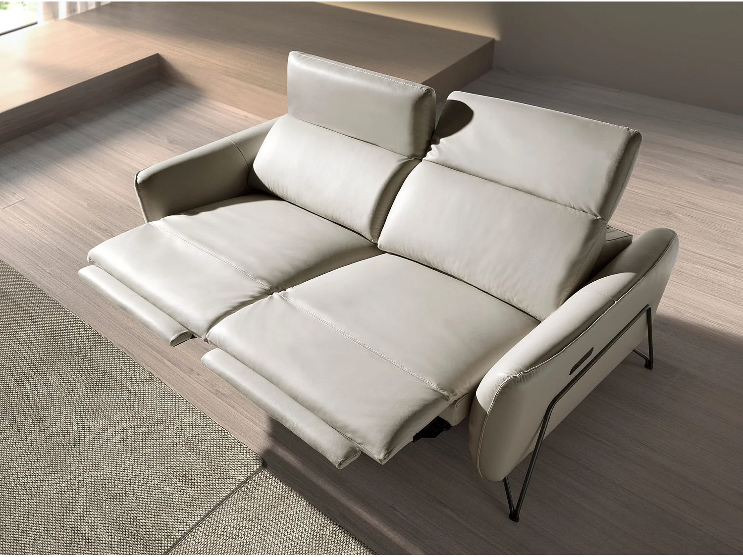 3-sitziges relaxsofa in leder sand 6264 ANGEL CERDA