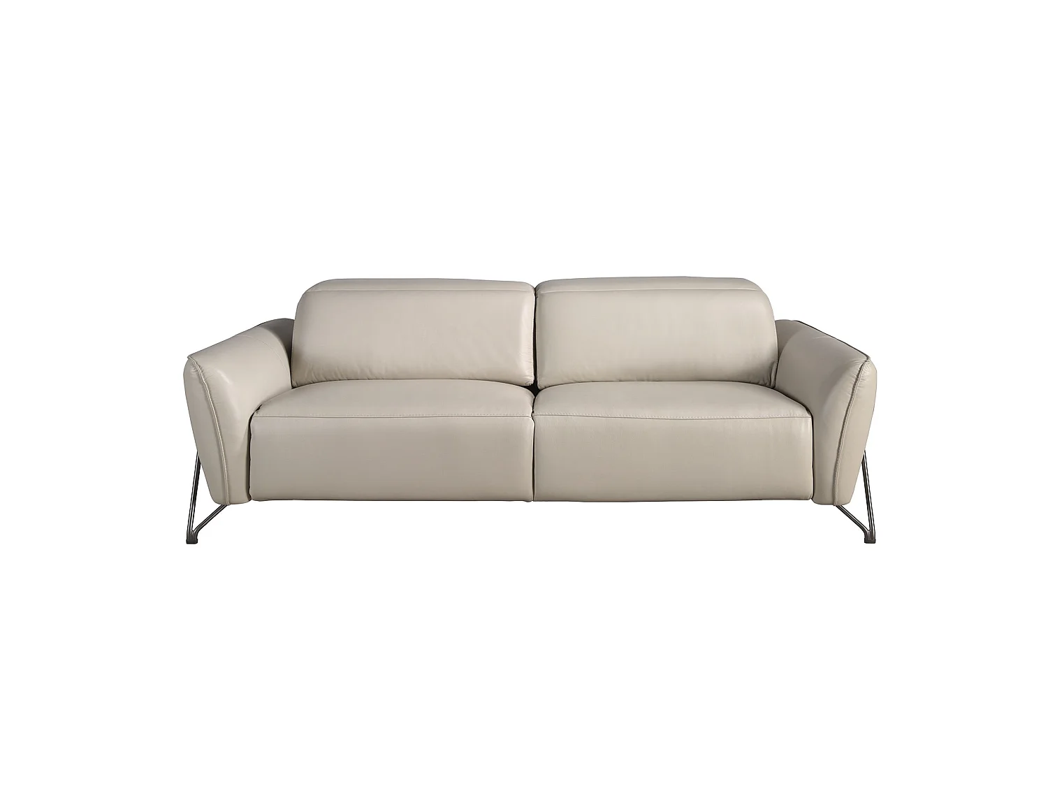 Canapé relax 3 places en cuir beige ANGEL