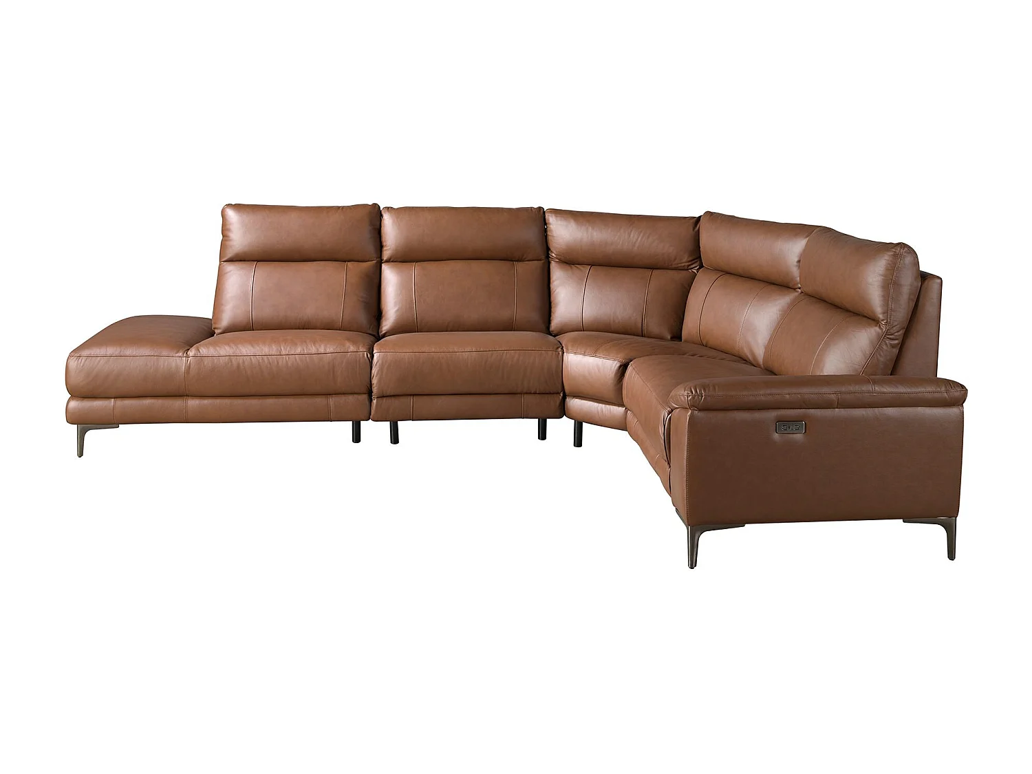 Canapé d'angle relax gauche en cuir tabac marron 6216 ANGEL CERDA
