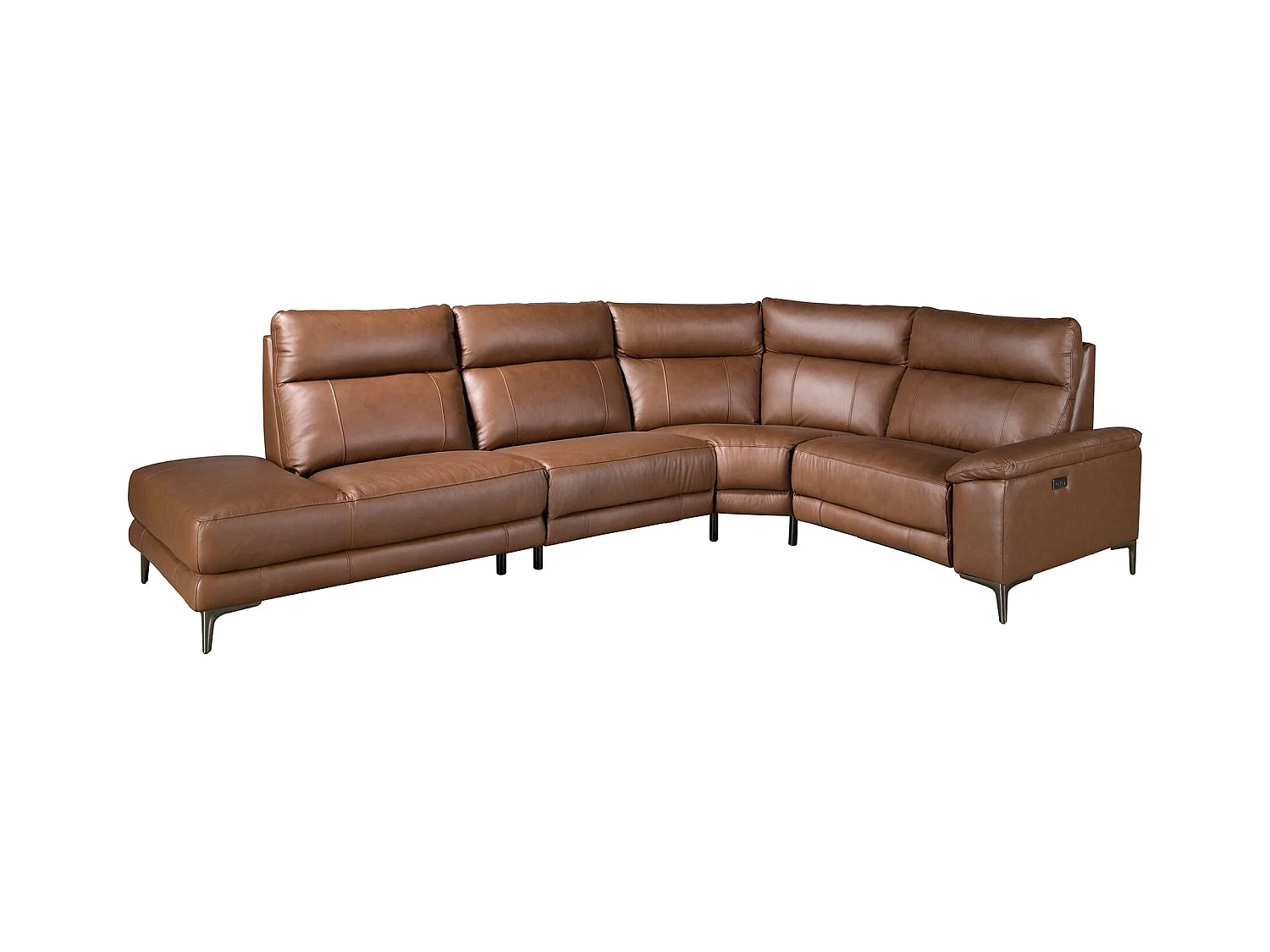Canapé d'angle relax gauche en cuir tabac marron 6216 ANGEL CERDA