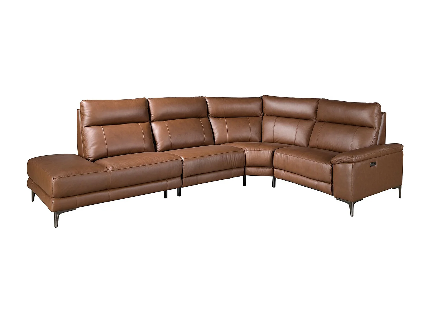 Canapé d'angle relax gauche en cuir tabac marron 6216 ANGEL CERDA