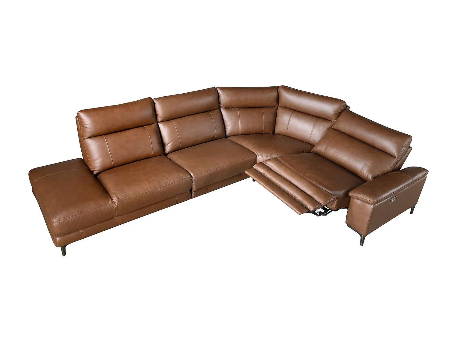 Canapé d'angle relax gauche en cuir tabac marron 6216 ANGEL CERDA