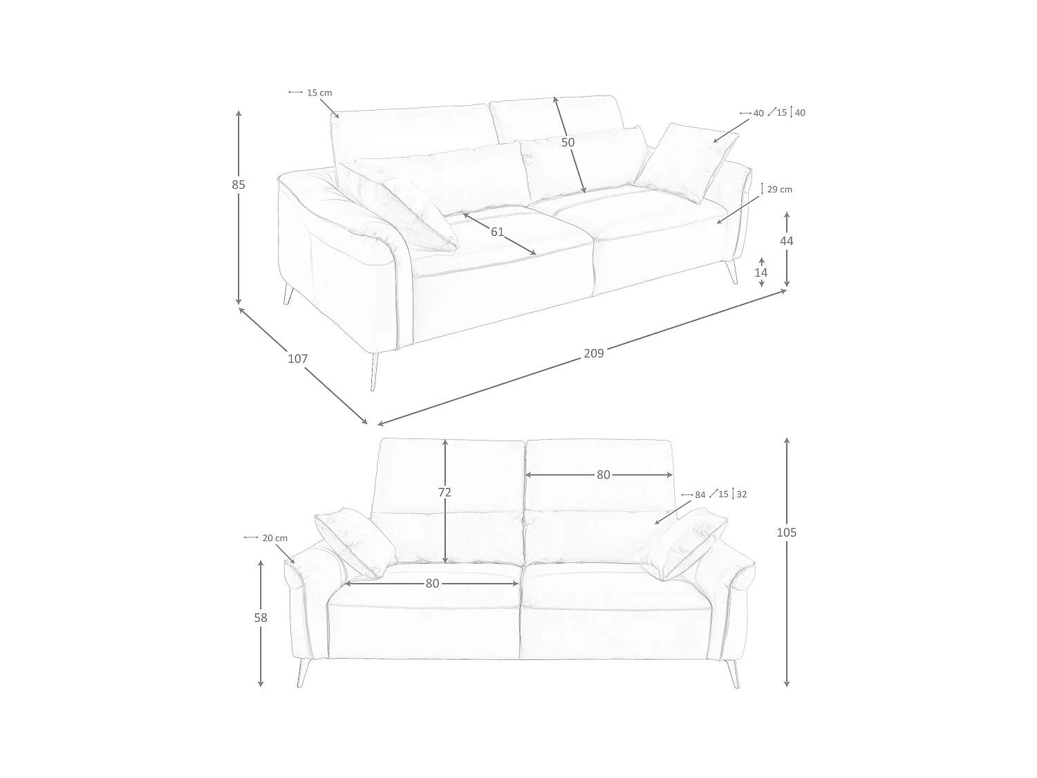 Canapé 3 places cuir marron 6208 ANGEL CERDA