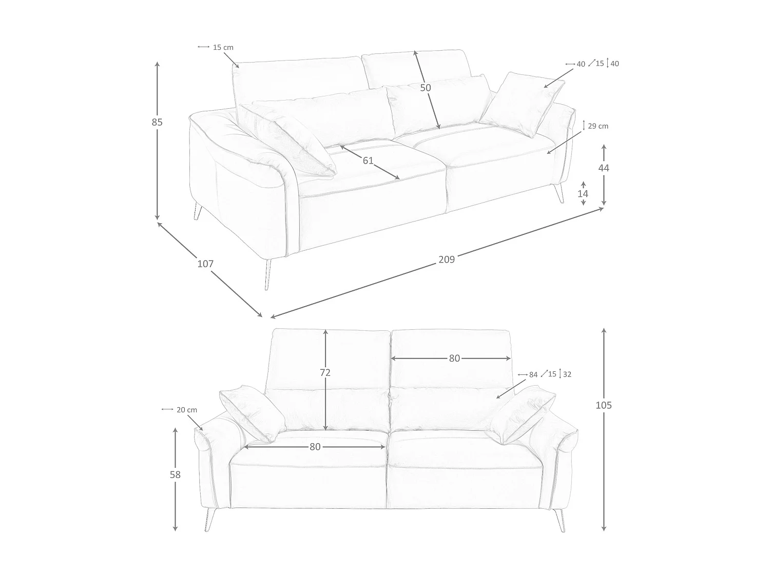 Sofa 3-osobowa brązowa skóra 6208 ANGEL CERDA
